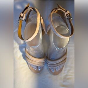 Coach Tan Suede Heeled Sandals